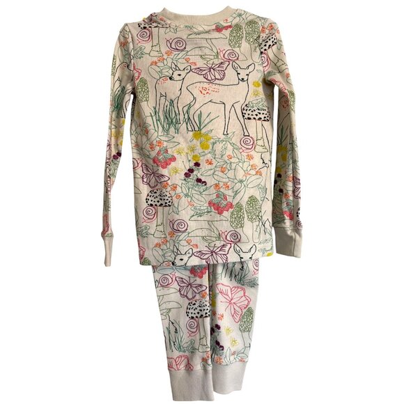 LL Bean Fitted PJ Set Size 5-6 Kids Silver Birch Organic Cotton NWT - Picture 2 of 7